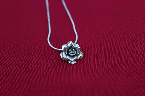 3D Rose Pendent with Chain