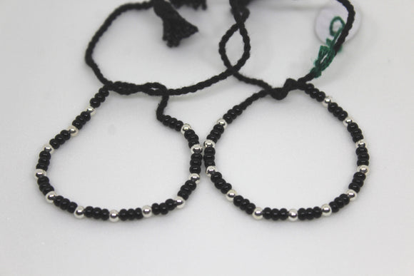 Black and Silver Beads Thread Nazaria