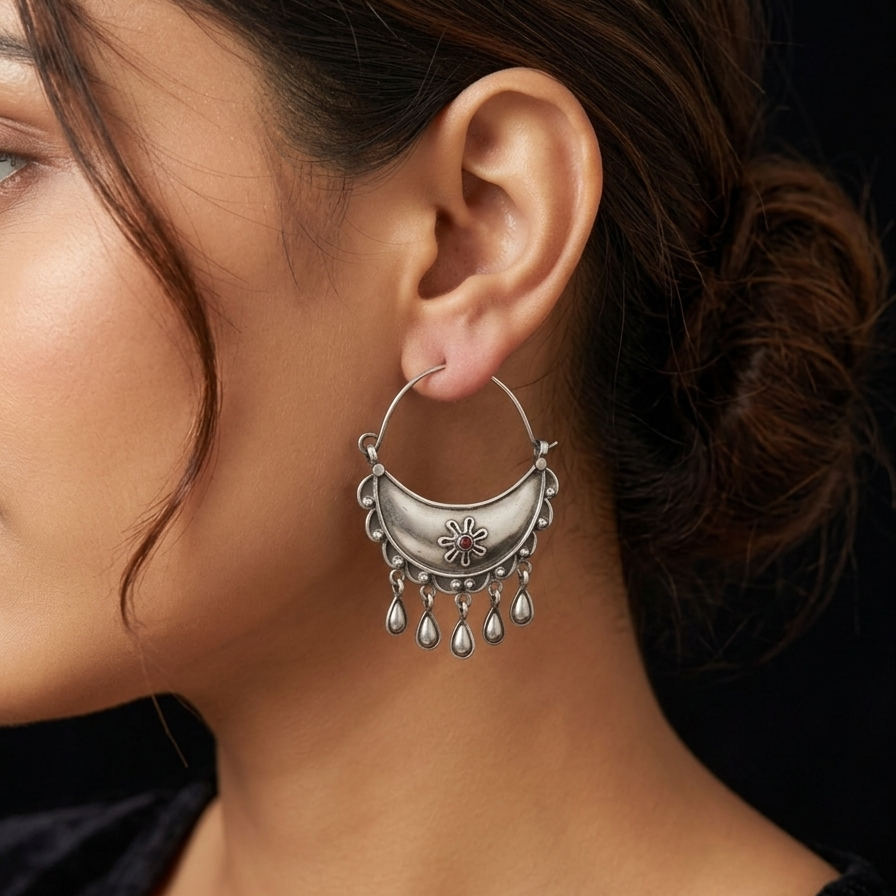 Vintage Chandbali Hoop Earring
