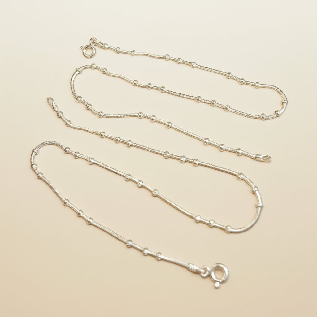 Minimal Snake Ball Chain Anklet