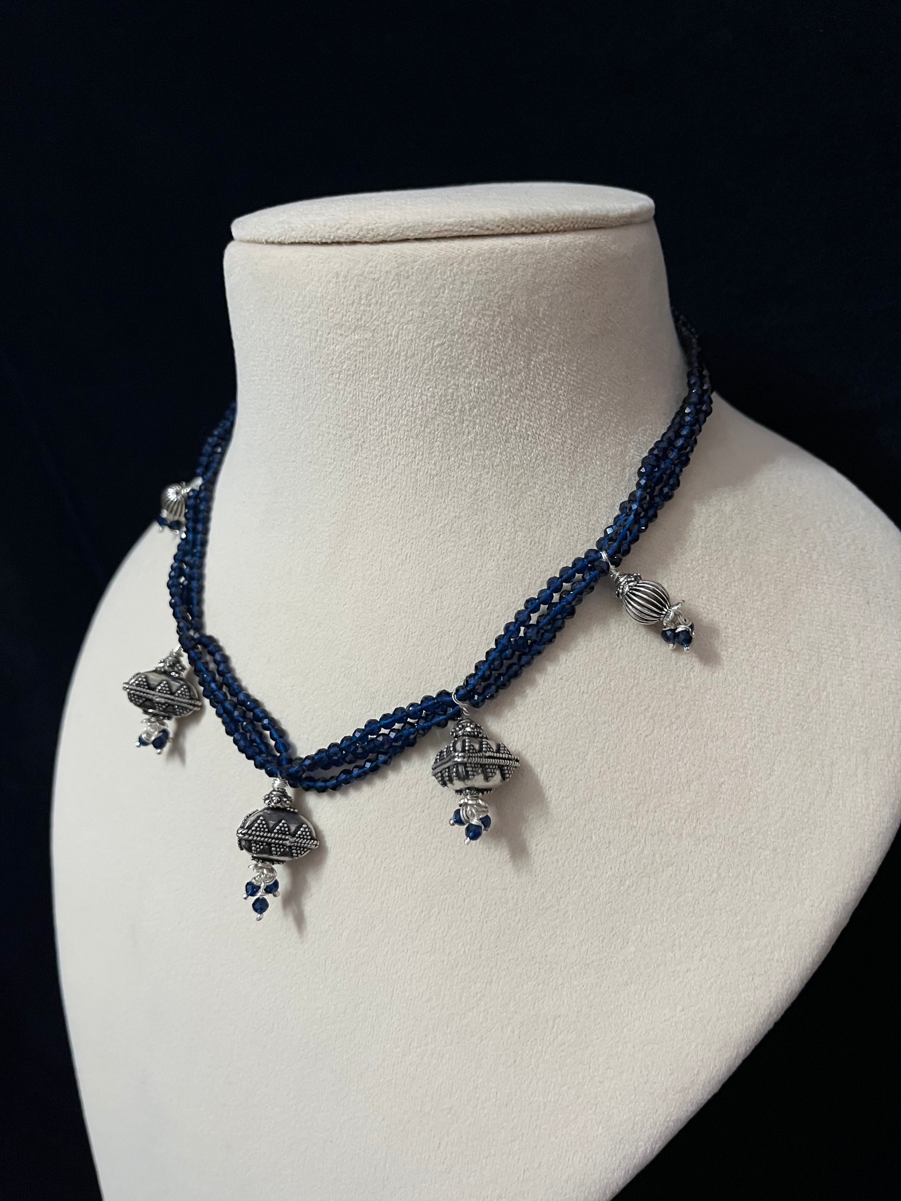 Triangular Shape Rawa work Multi Pendant Necklace Set