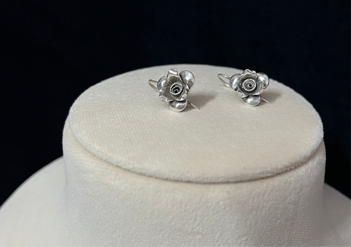 Minimal Rose Hook Earring