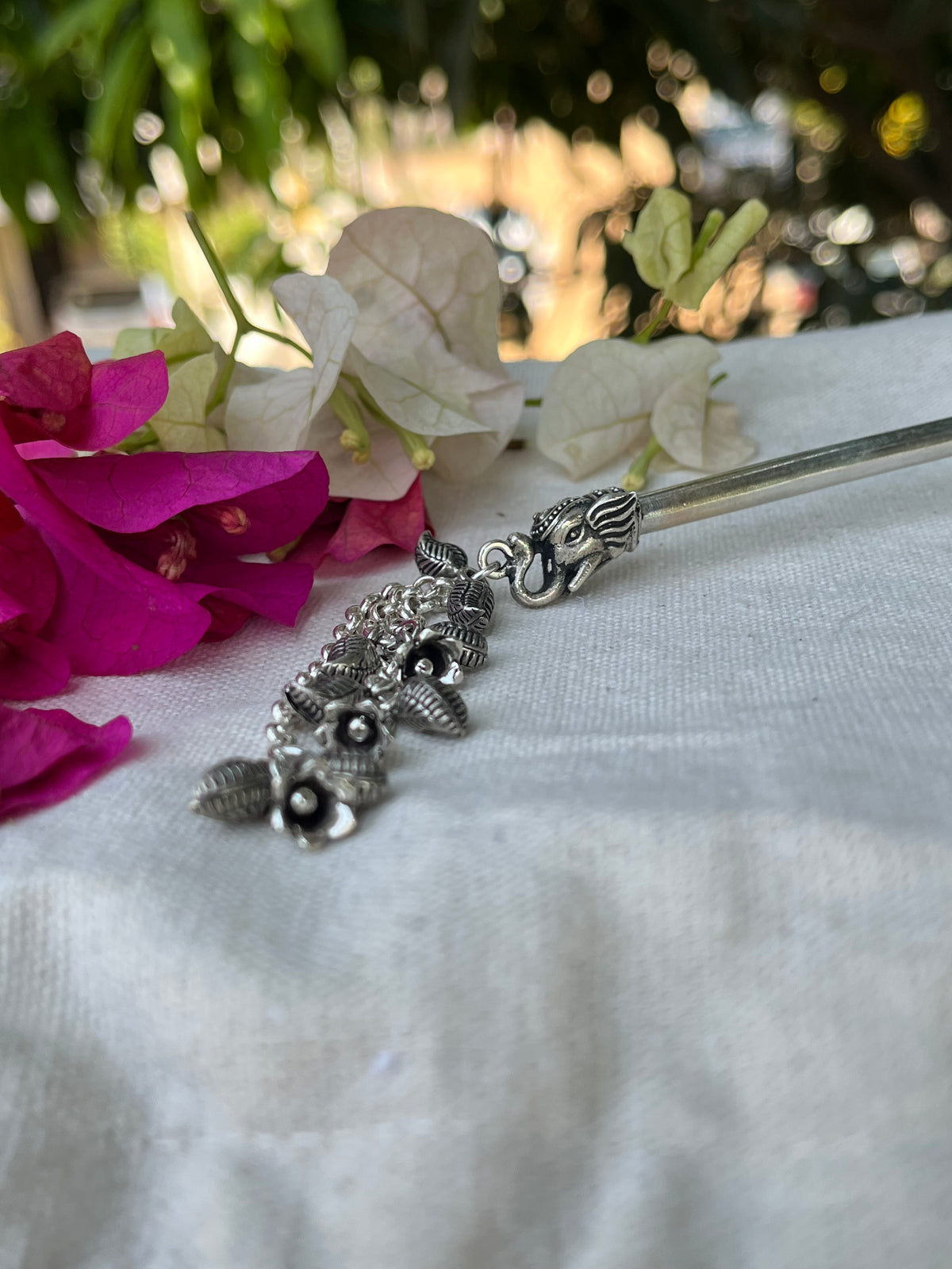 Elephant Carved Flower Hanging Juda Stick