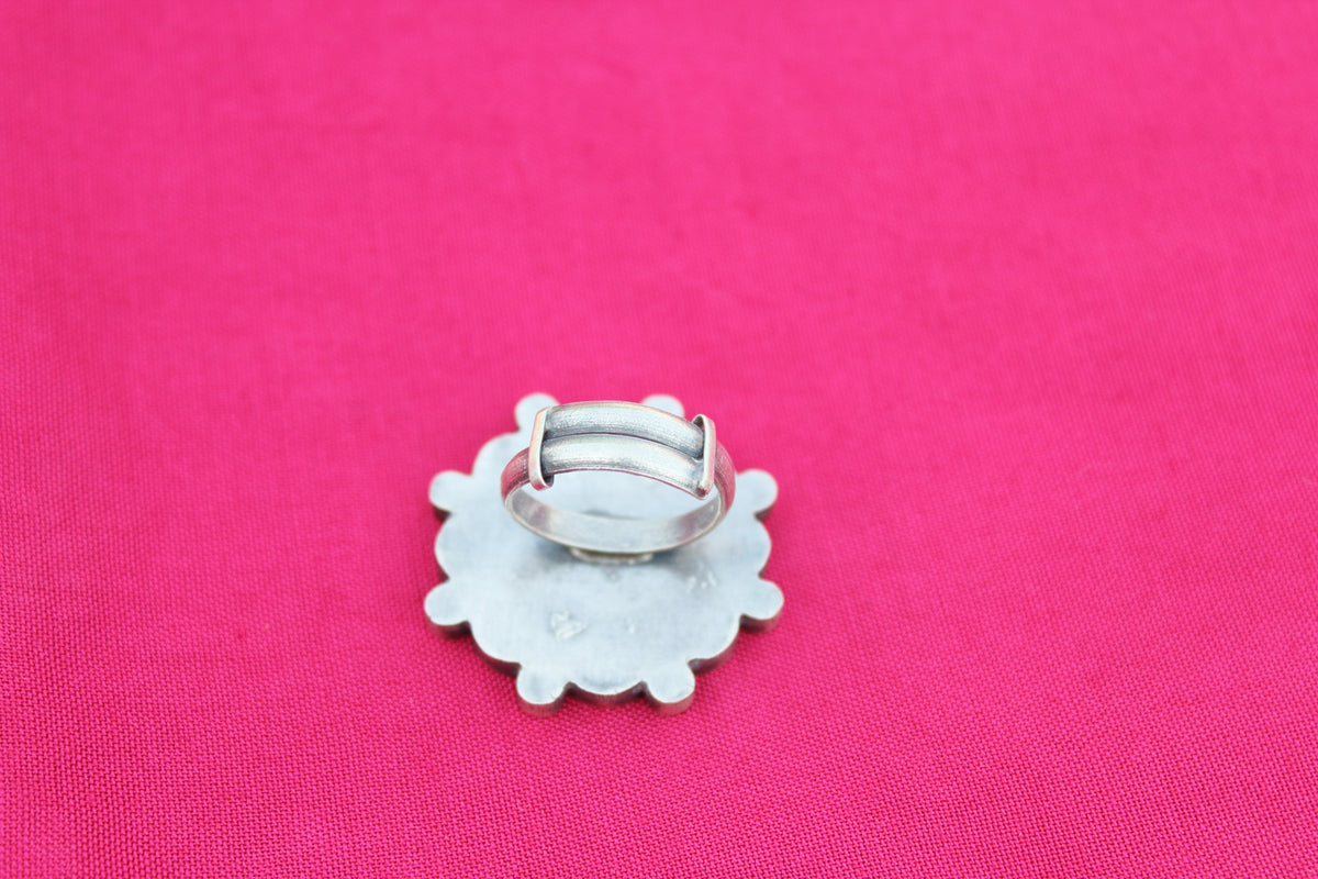 Multicolor Afghani Flower Glass Ring