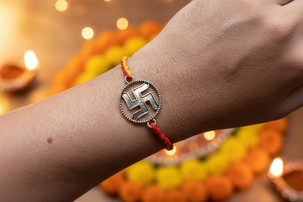 Swastik Silver Rakhi