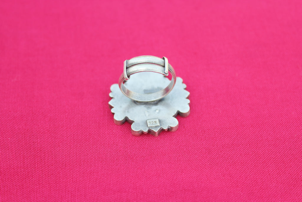 Multicolor Afghani Square Glass Ring