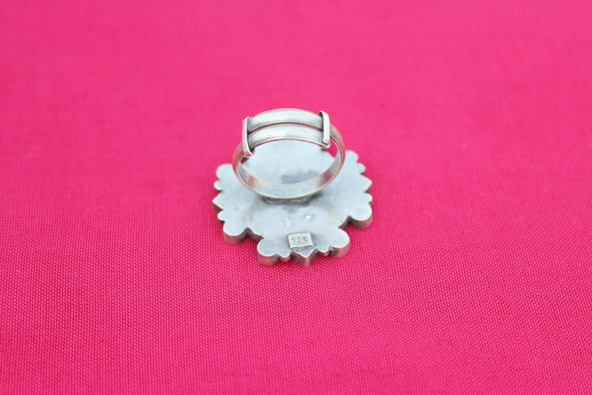Multicolor Afghani Square Glass Ring
