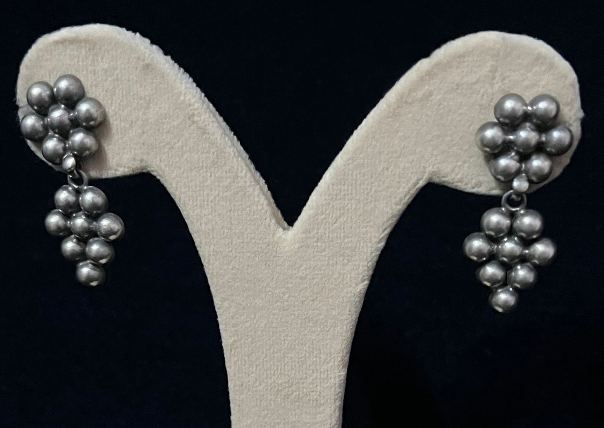 Silver Kudi Drop Hanging Kolhapuri Stud Earring
