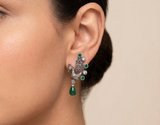Adya Green Drop Peacock Earring