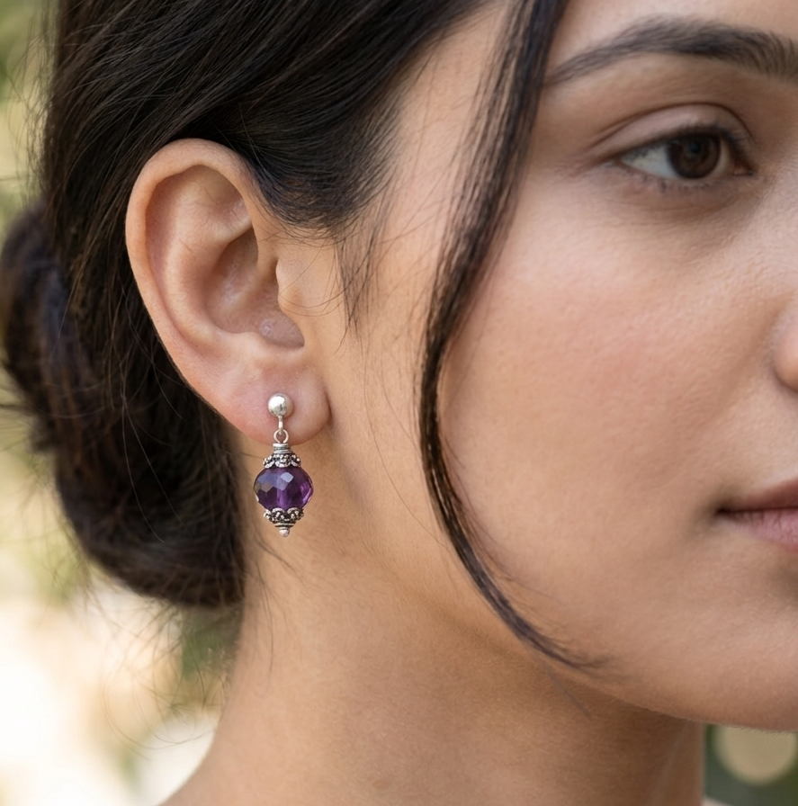 Amethyst Drop Earring