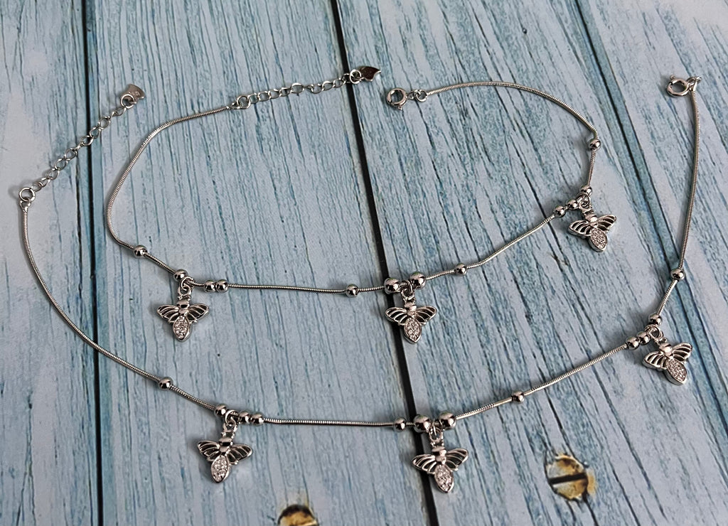 Cubic Zircon Charms Anklet