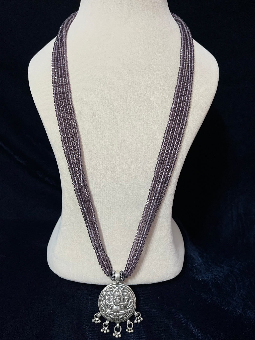 Carved Ganesha Long Necklace