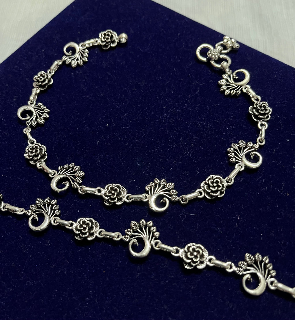 Peacock Flower Link Anklet