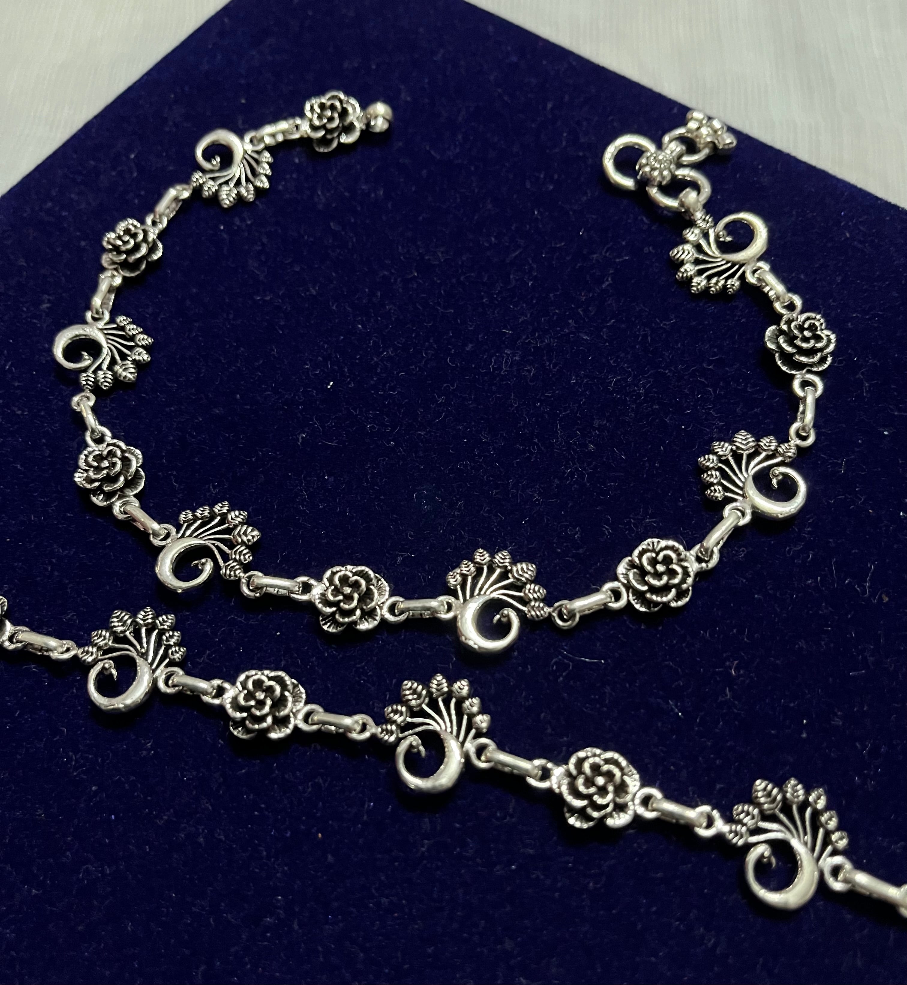 Peacock Flower Link Anklet