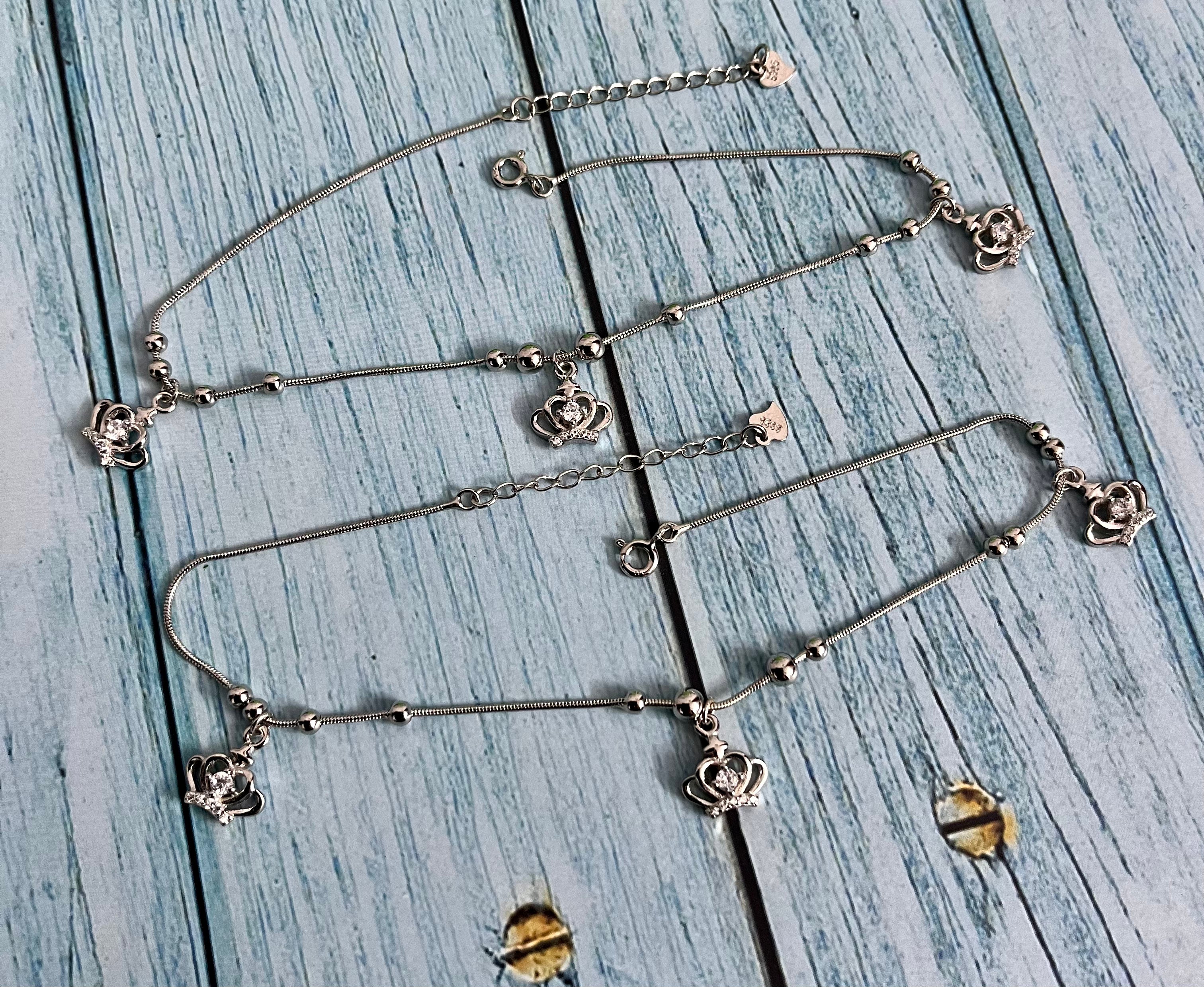 Cubic Zircon Charms Anklet