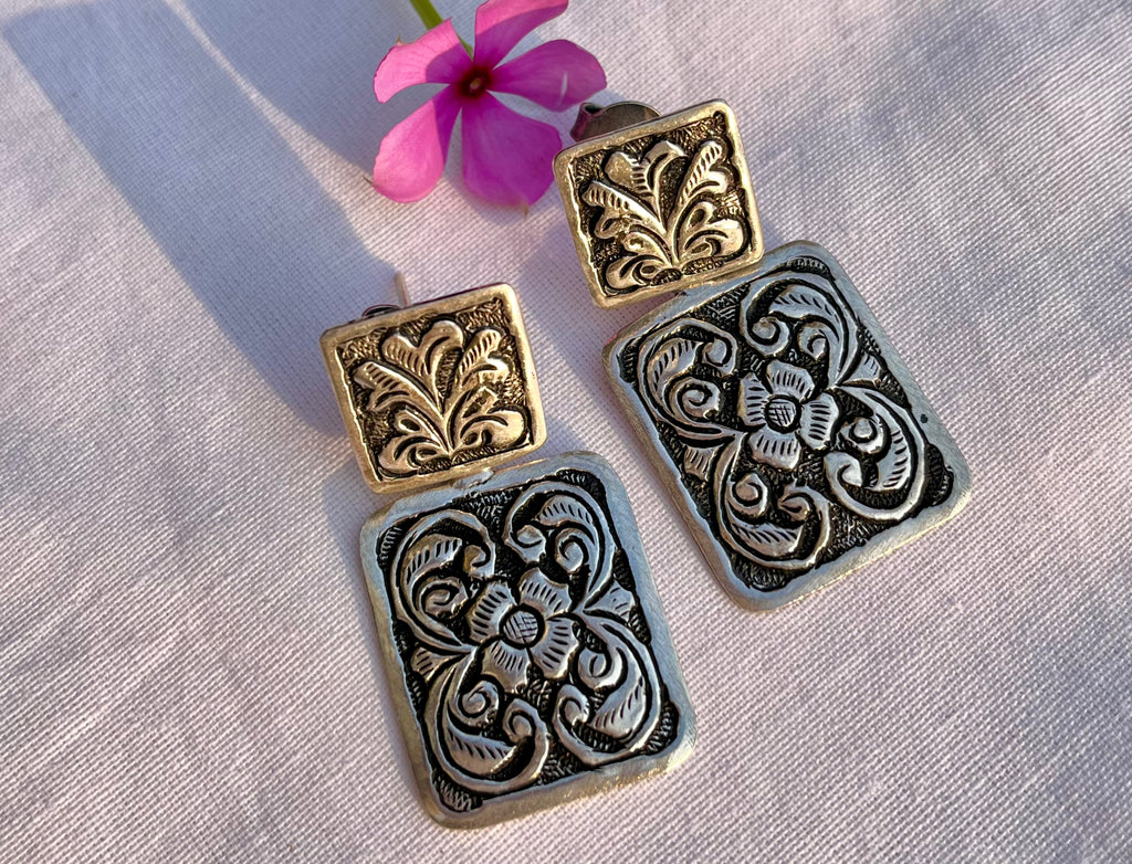 Square Drop Chitai Earring