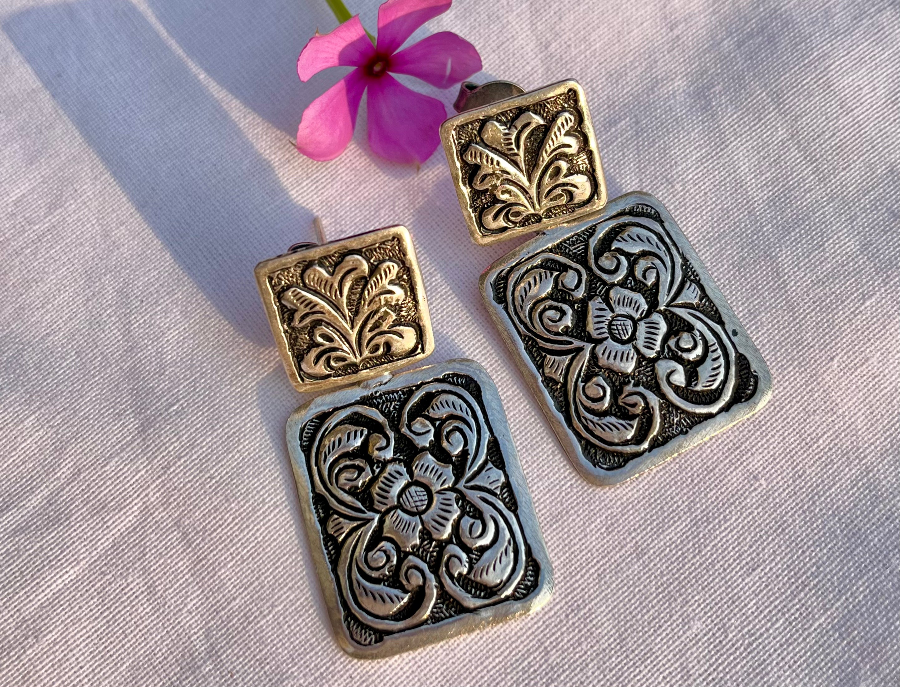Square Drop Chitai Earring