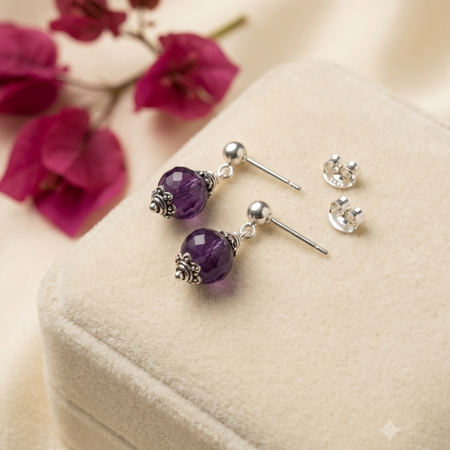 Amethyst Drop Earring