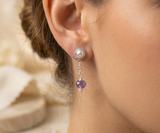 Amethyst Drop Detachable Earring