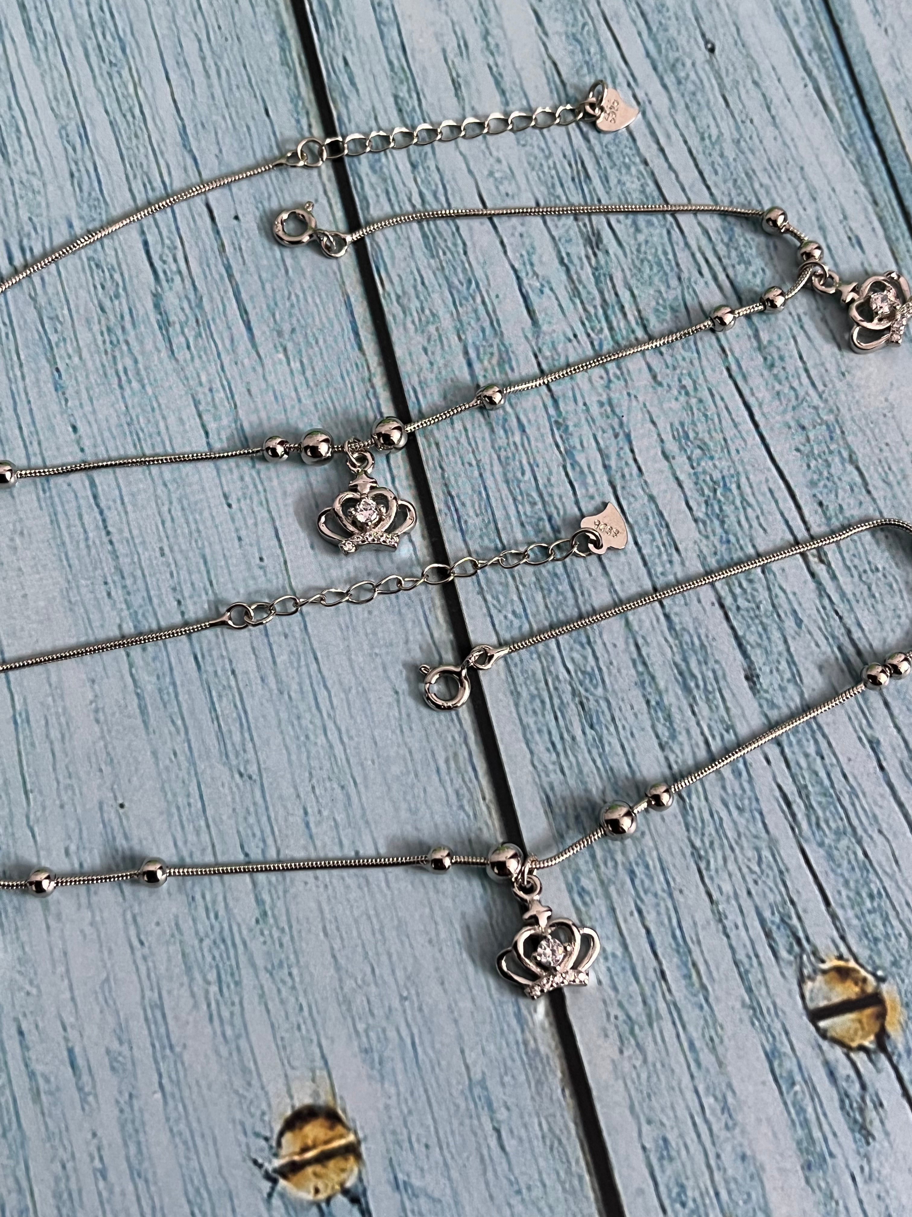 Cubic Zircon Charms Anklet