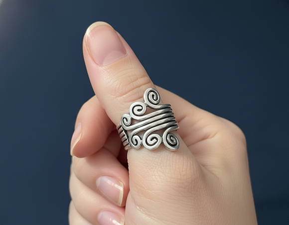 Wind Wave Statement Ring