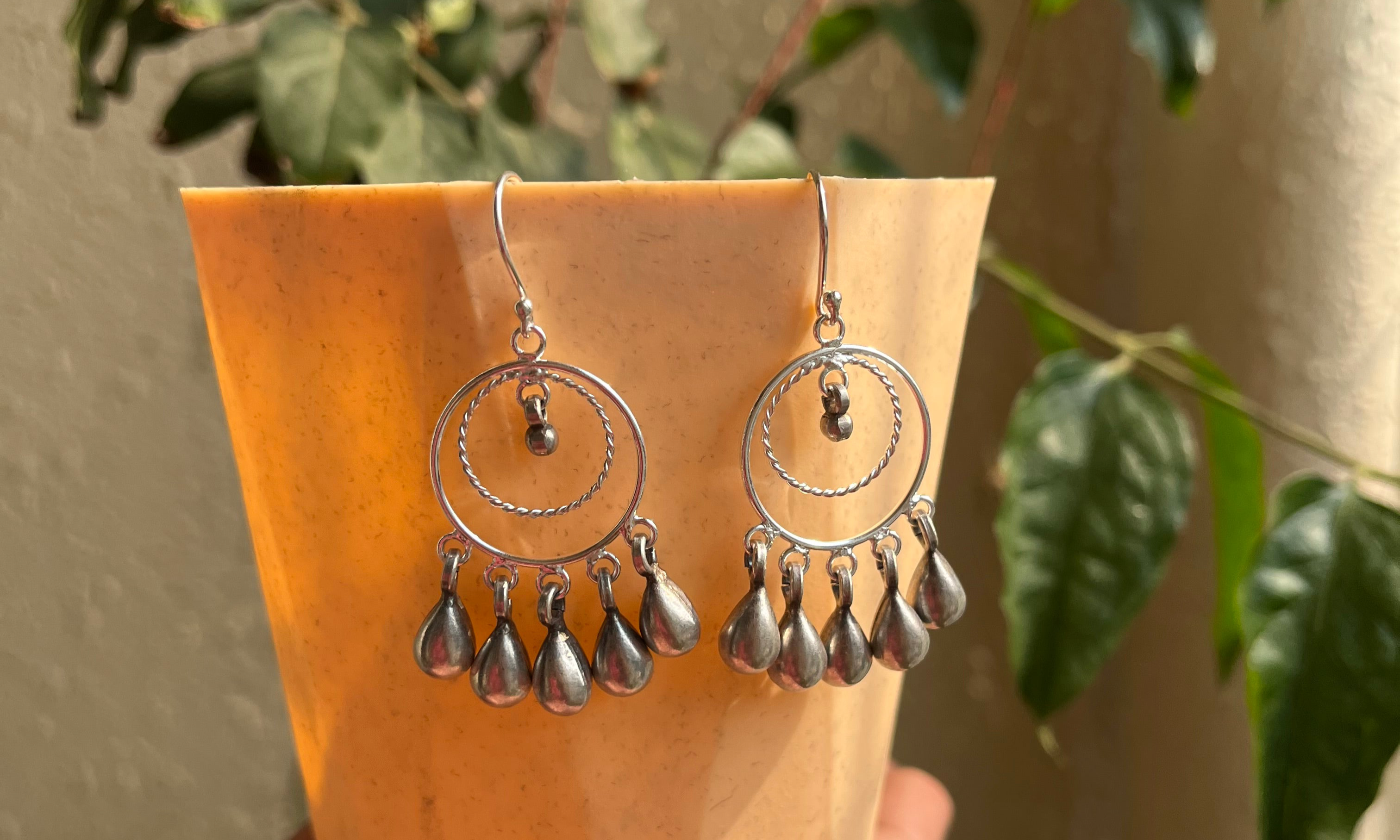 Dual Tone Drop Chandbali Earring