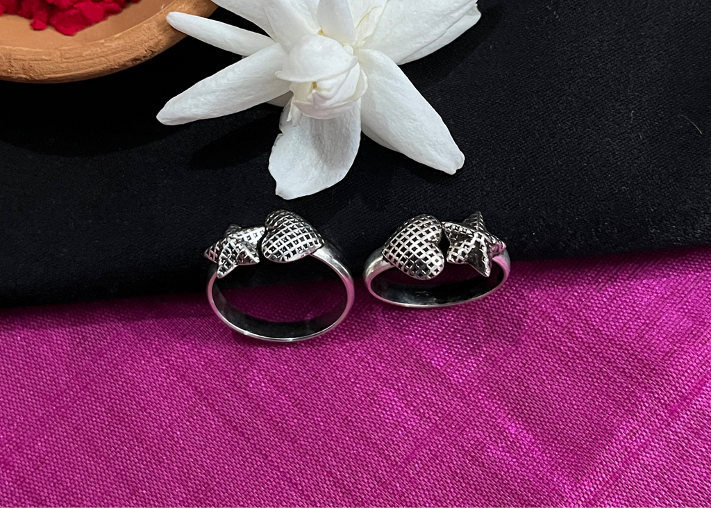 Star Heart Front Open Toe Ring