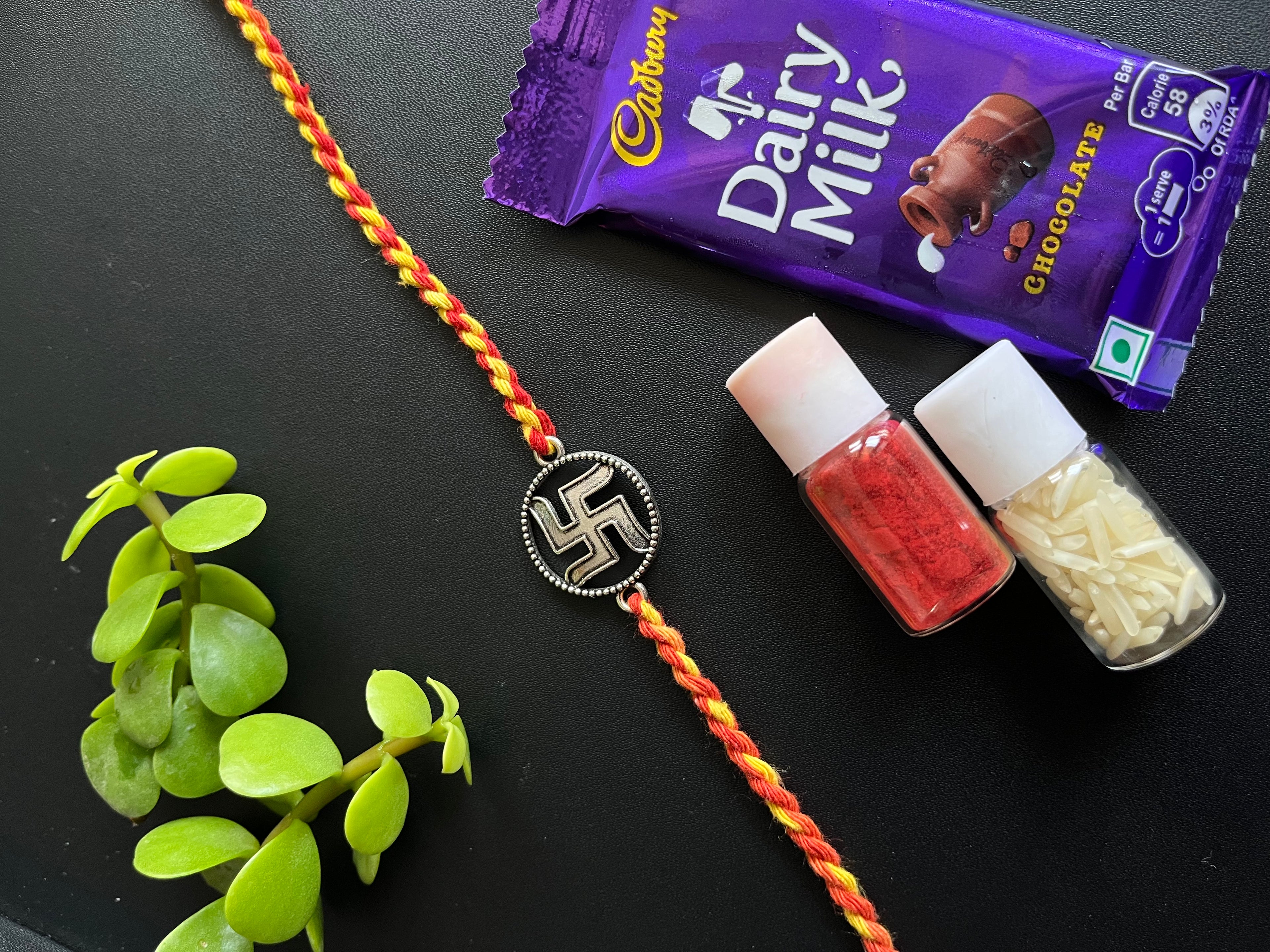 Swastik Silver Rakhi