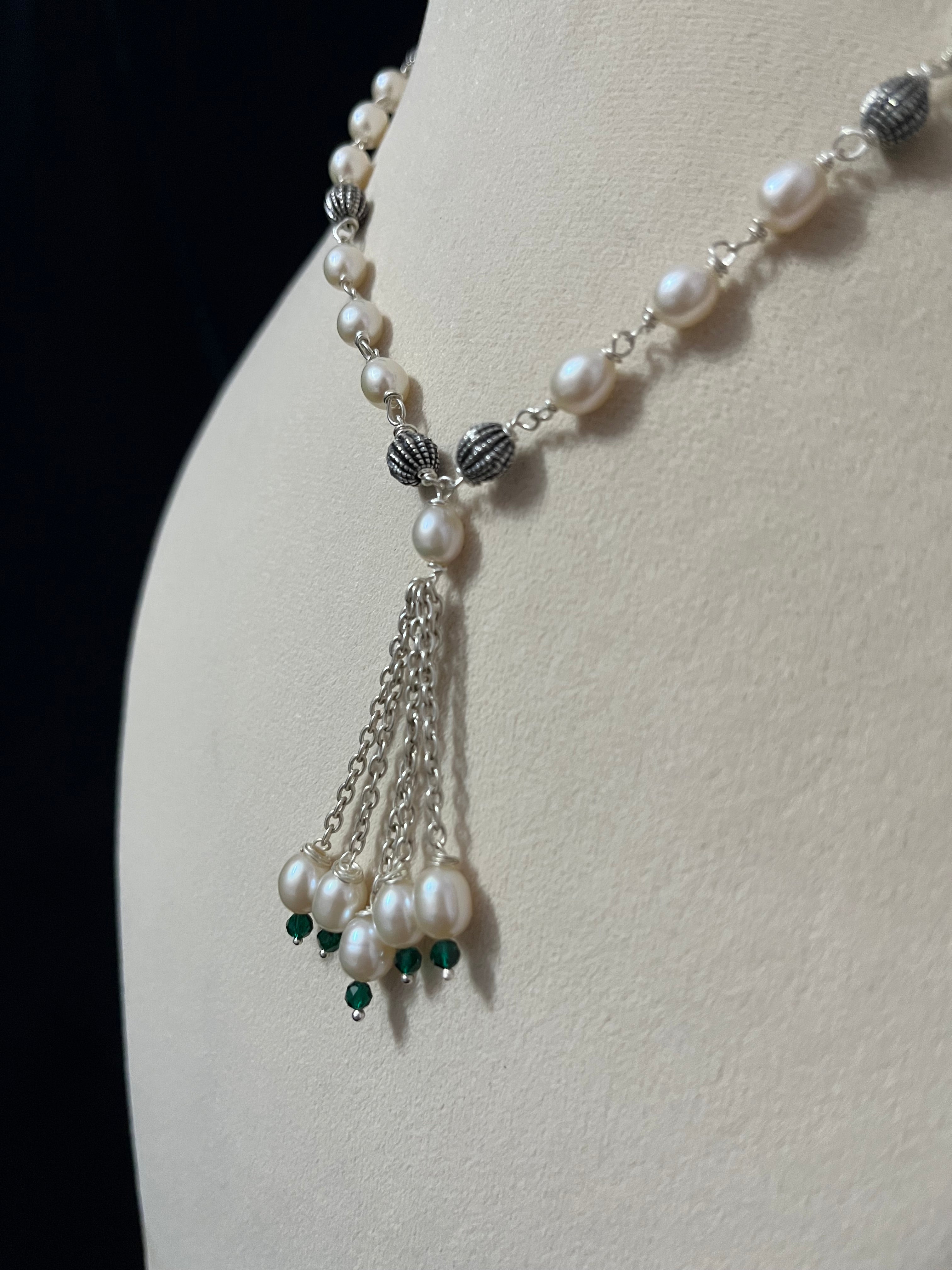 Waterfall Pearl Necklace Set