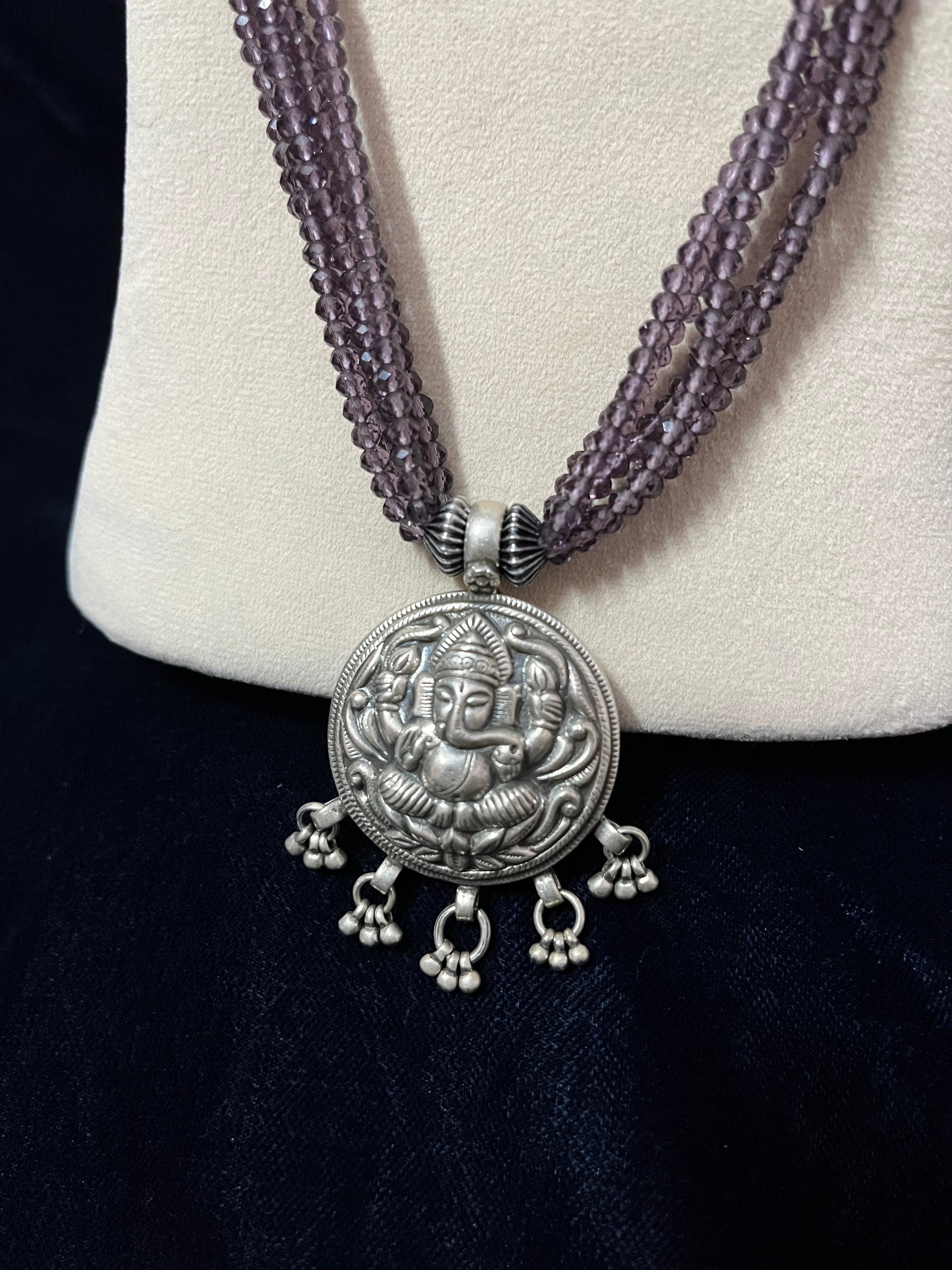Carved Ganesha Long Necklace