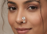 Spiral Pearl Drop Clip-On Nose pin