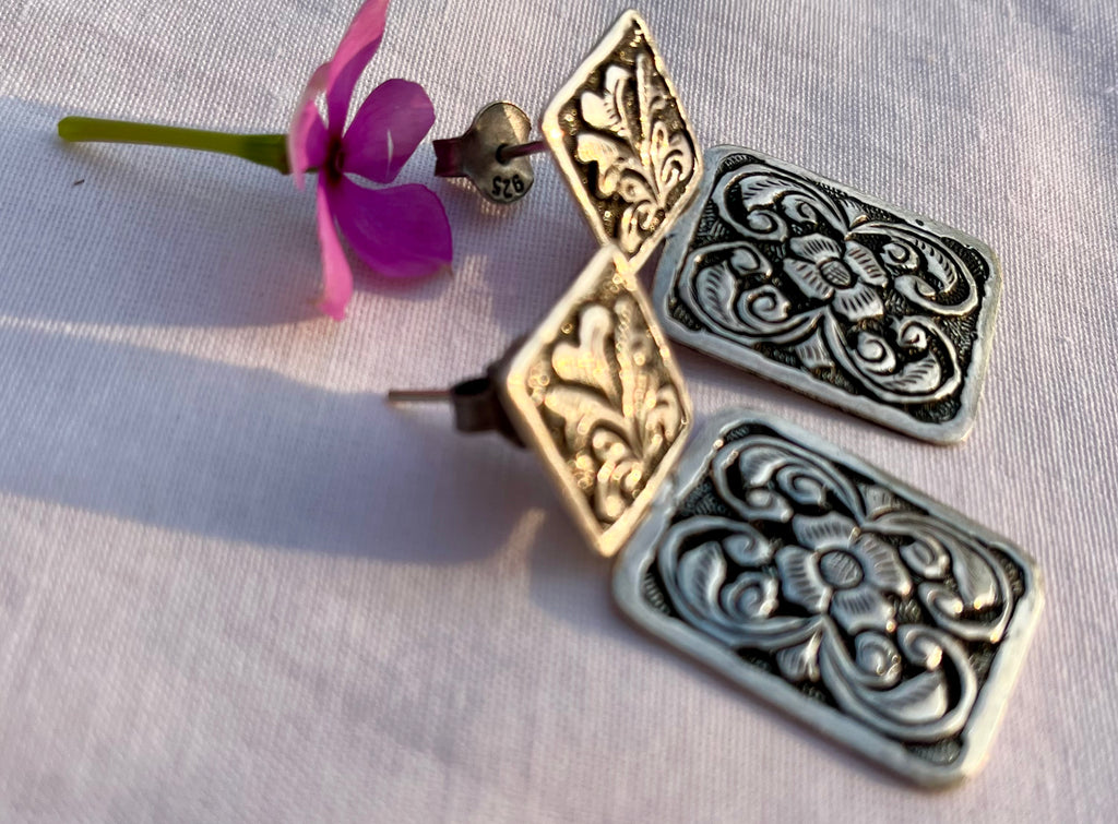 Square Drop Chitai Earring