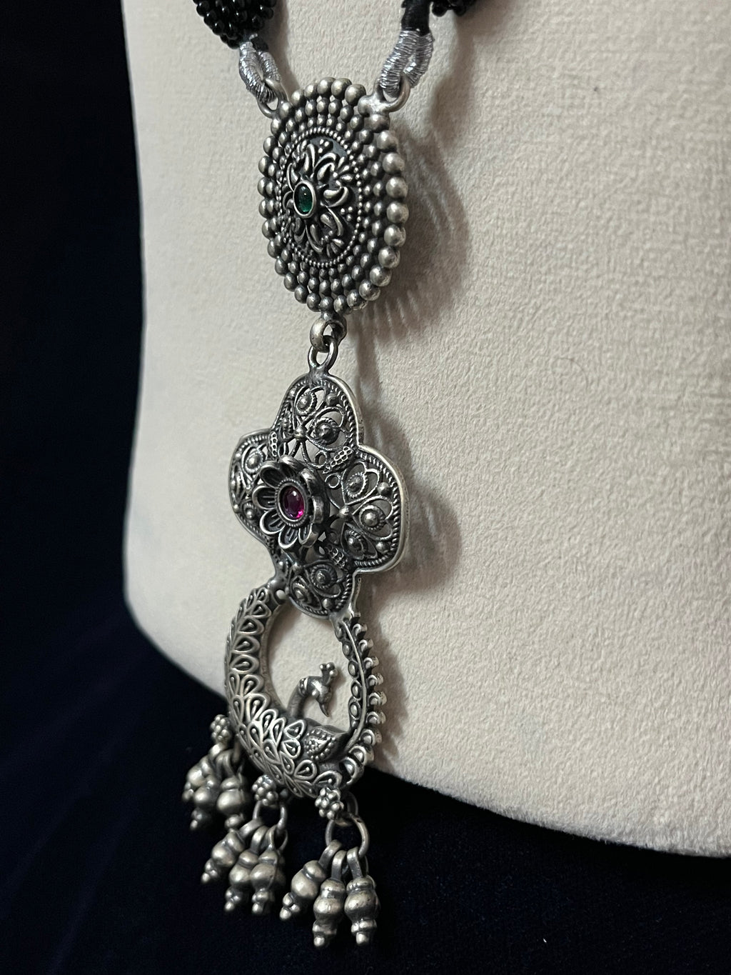 Intricate Tri Layer Long Necklace