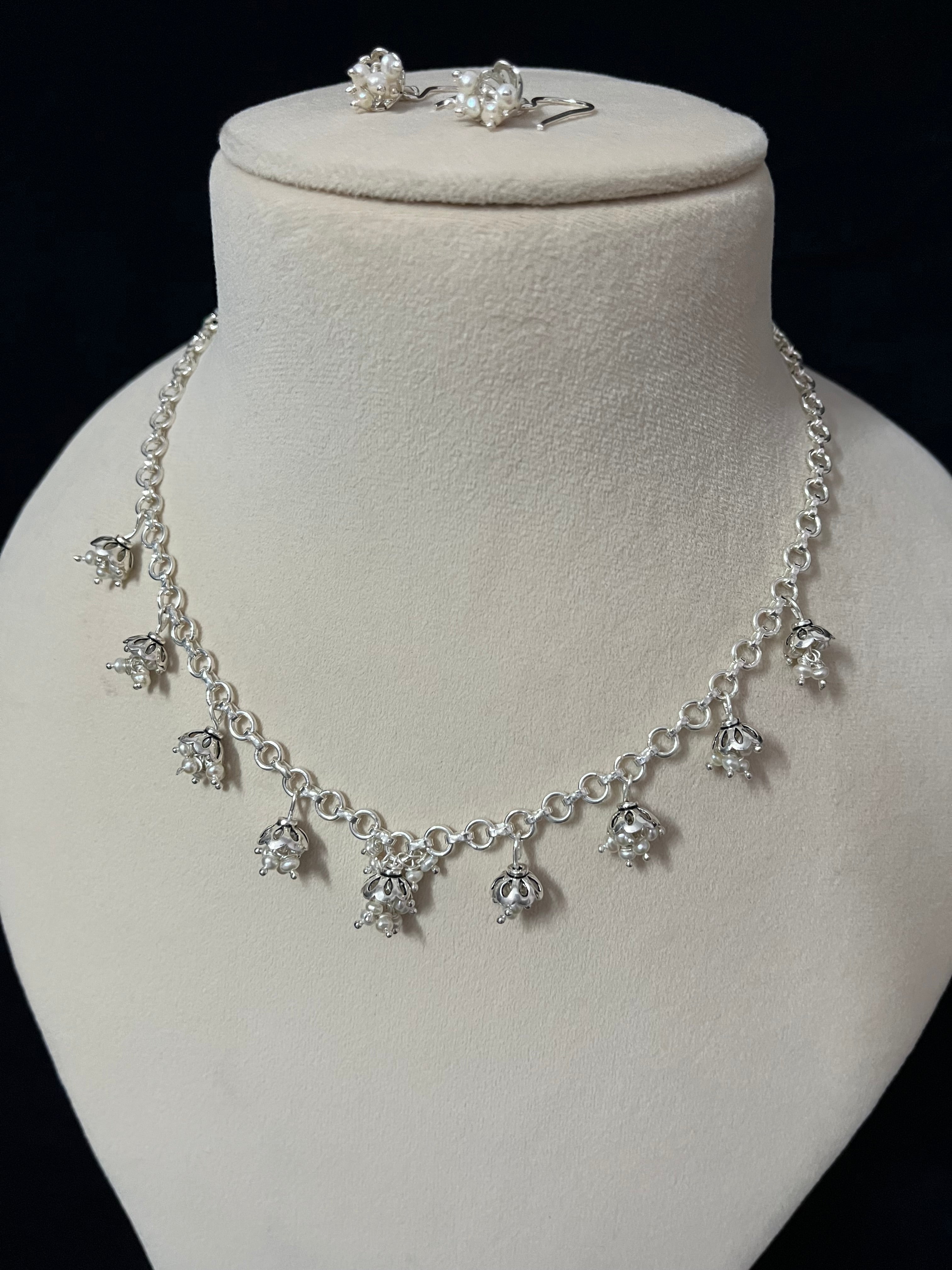 Freshwater Pearl Multi Jhumki Necklace Set