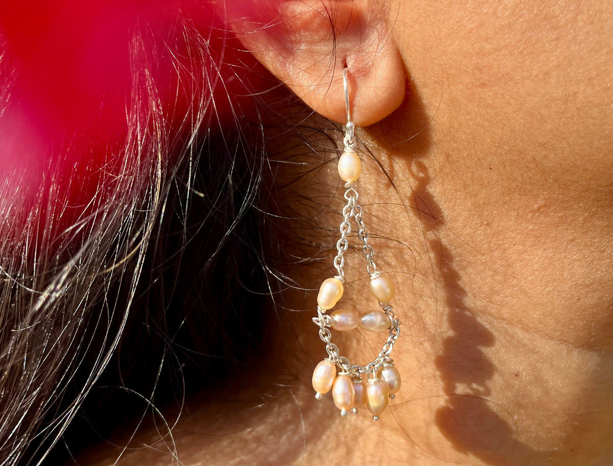 Pearl Jhumar Hook Earring