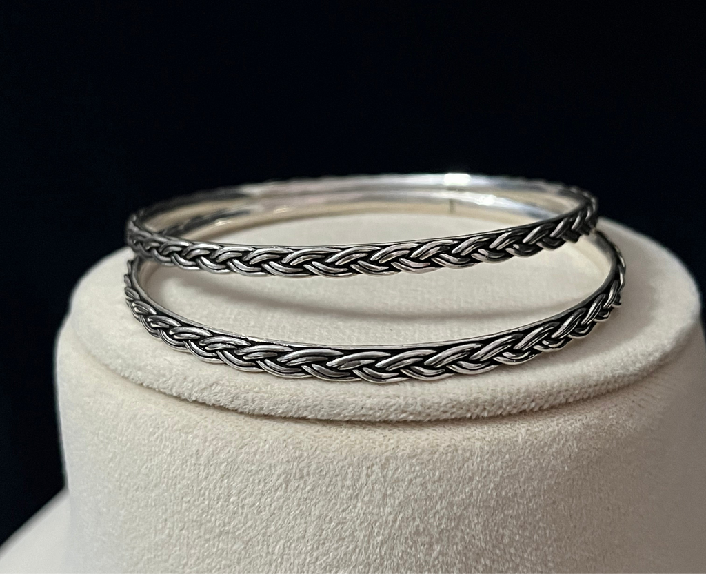 Braid Knot Bangle Pair