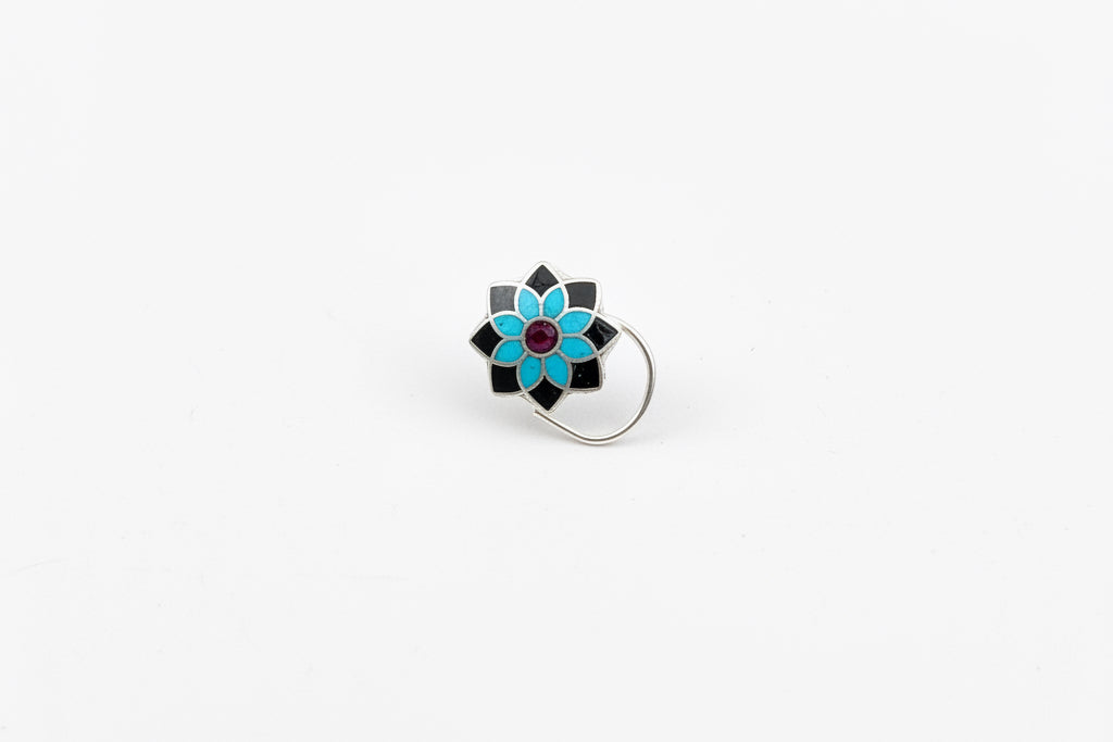 Enamel Flower Nose Pin (Pierce)