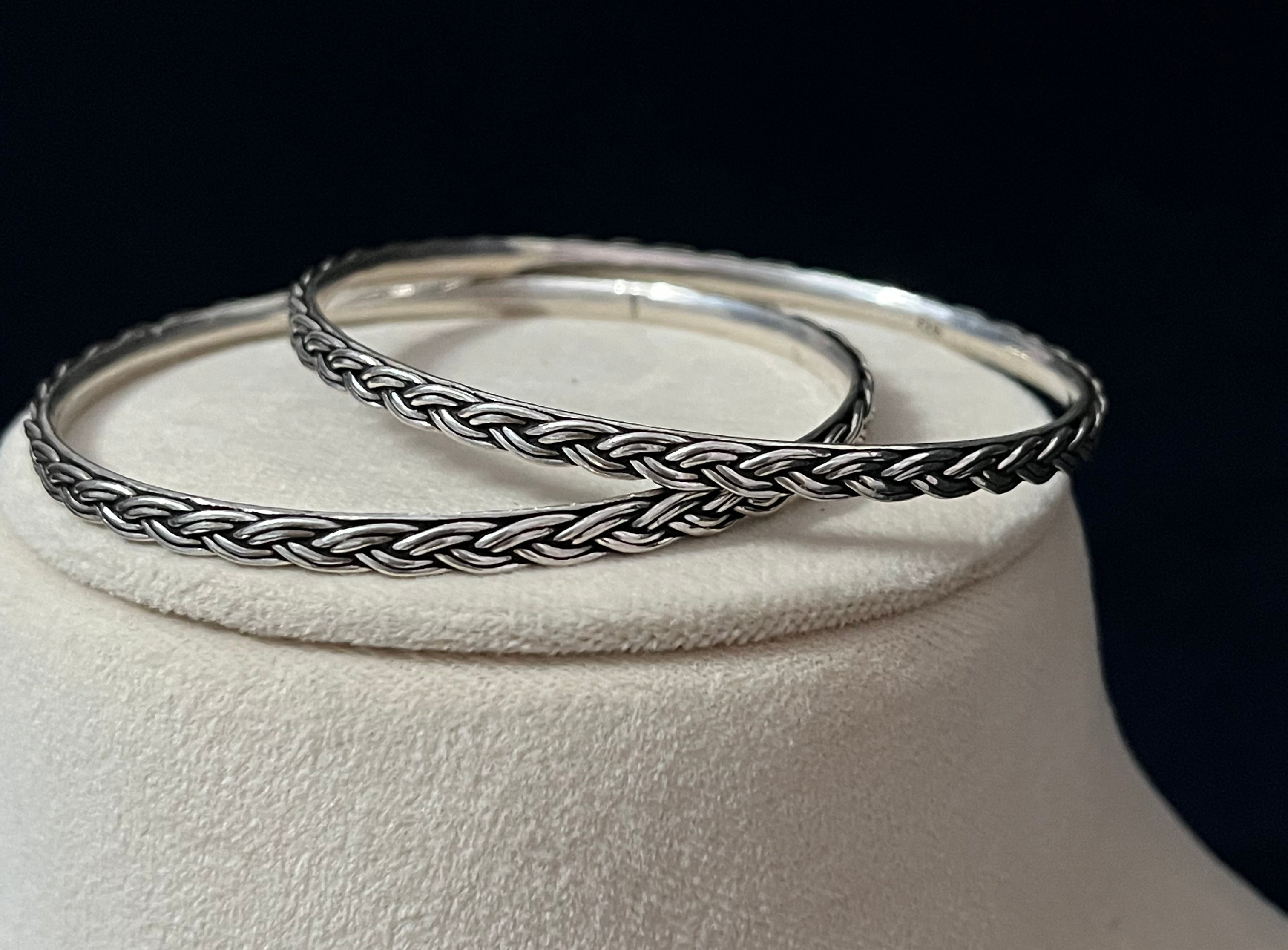 Braid Knot Bangle Pair
