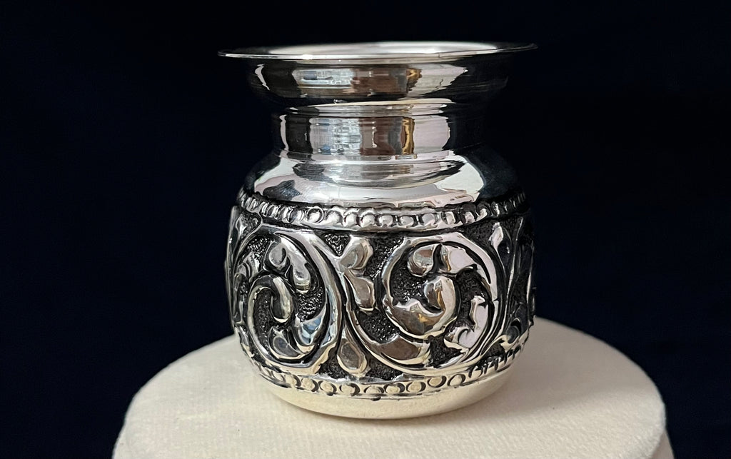 Carved Silver Pooja Kalash