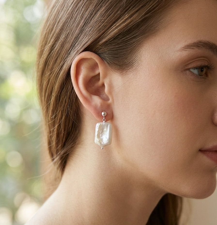 Pearl Chip Drop Earring