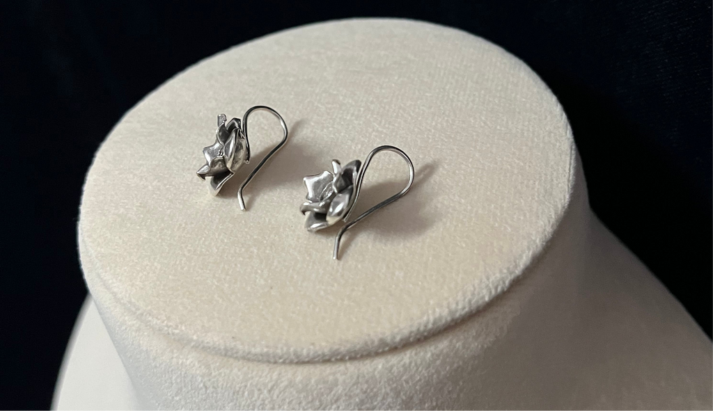 Minimal Rose Hook Earring