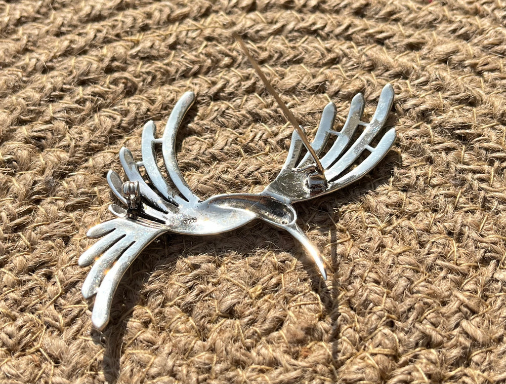 Marcasite Humming Bird Brooch