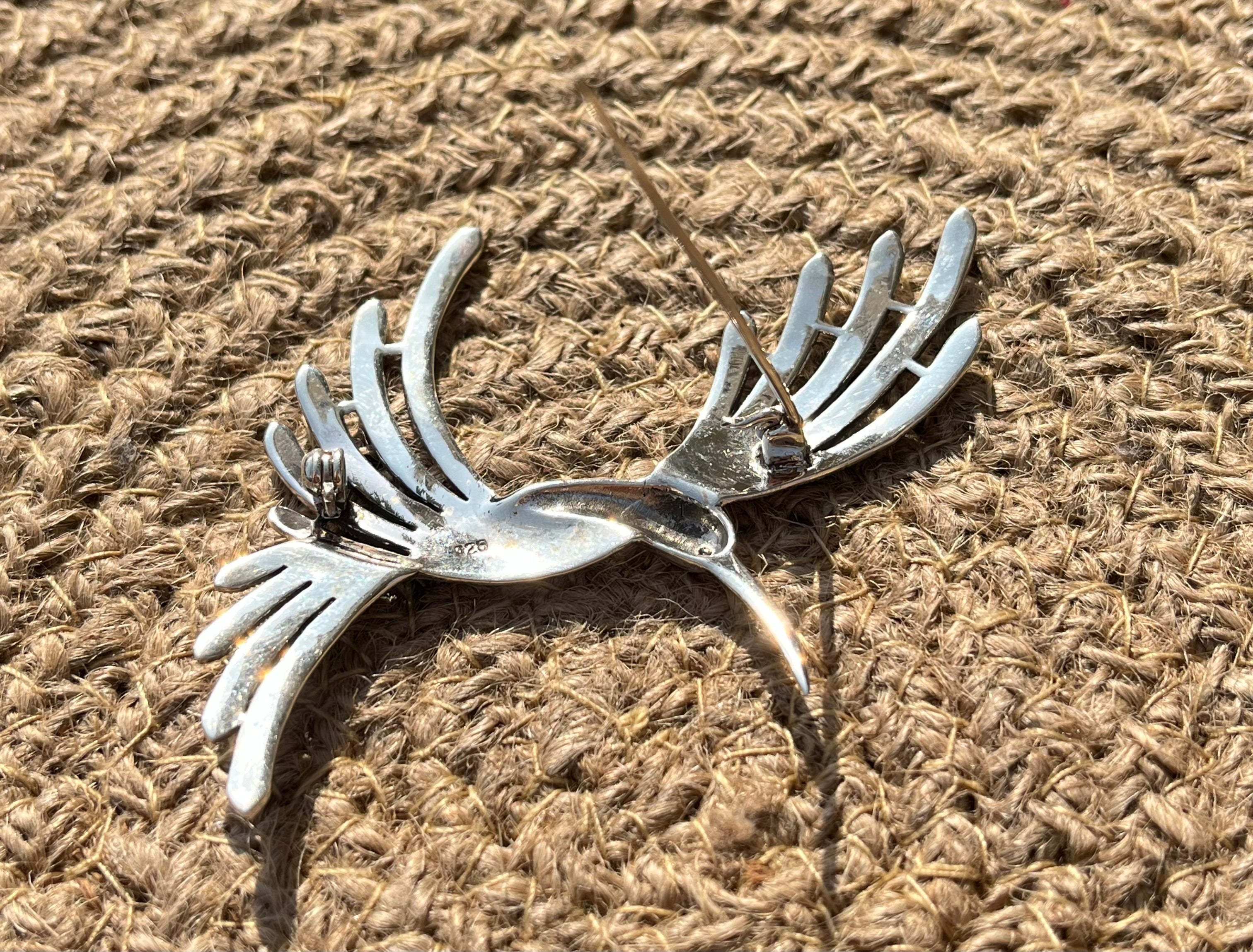 Marcasite Humming Bird Brooch