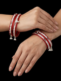 Red Base Enamel Ghungroo Bangle pair