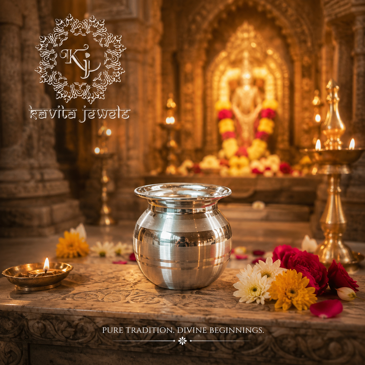 Classic Silver Pooja Kalash
