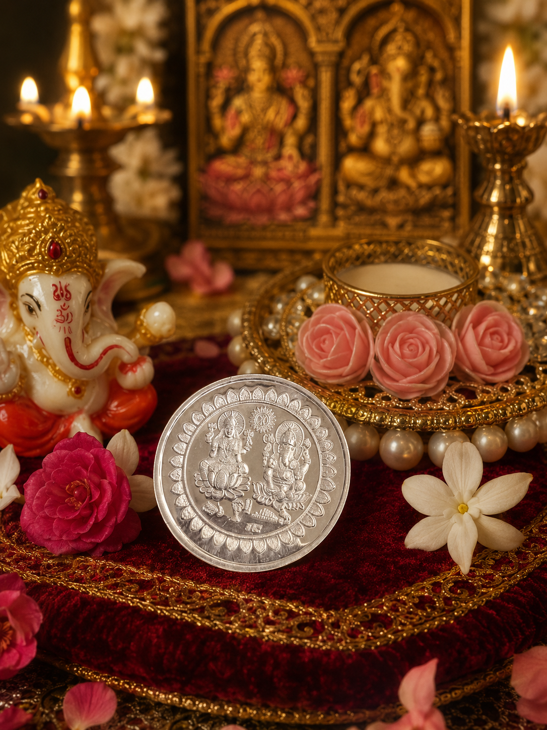 Laxmi Ganesh Silver Coin 10 Gm