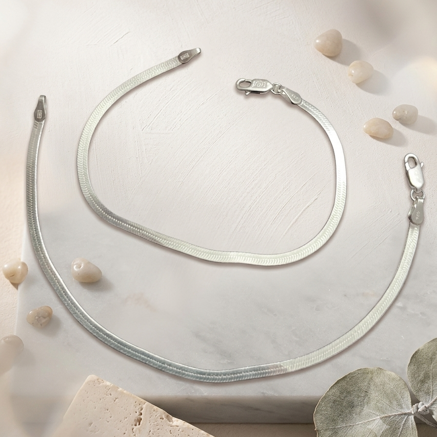 Sterling Flat Chain Baby Anklet