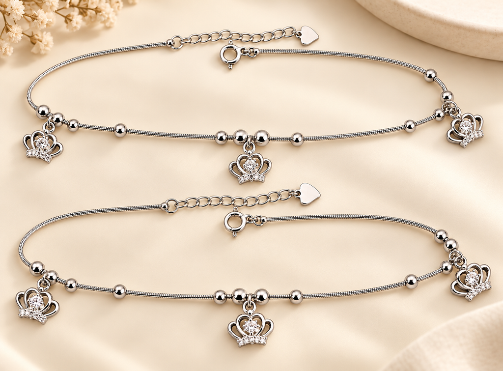 Cubic Zircon Charms Anklet