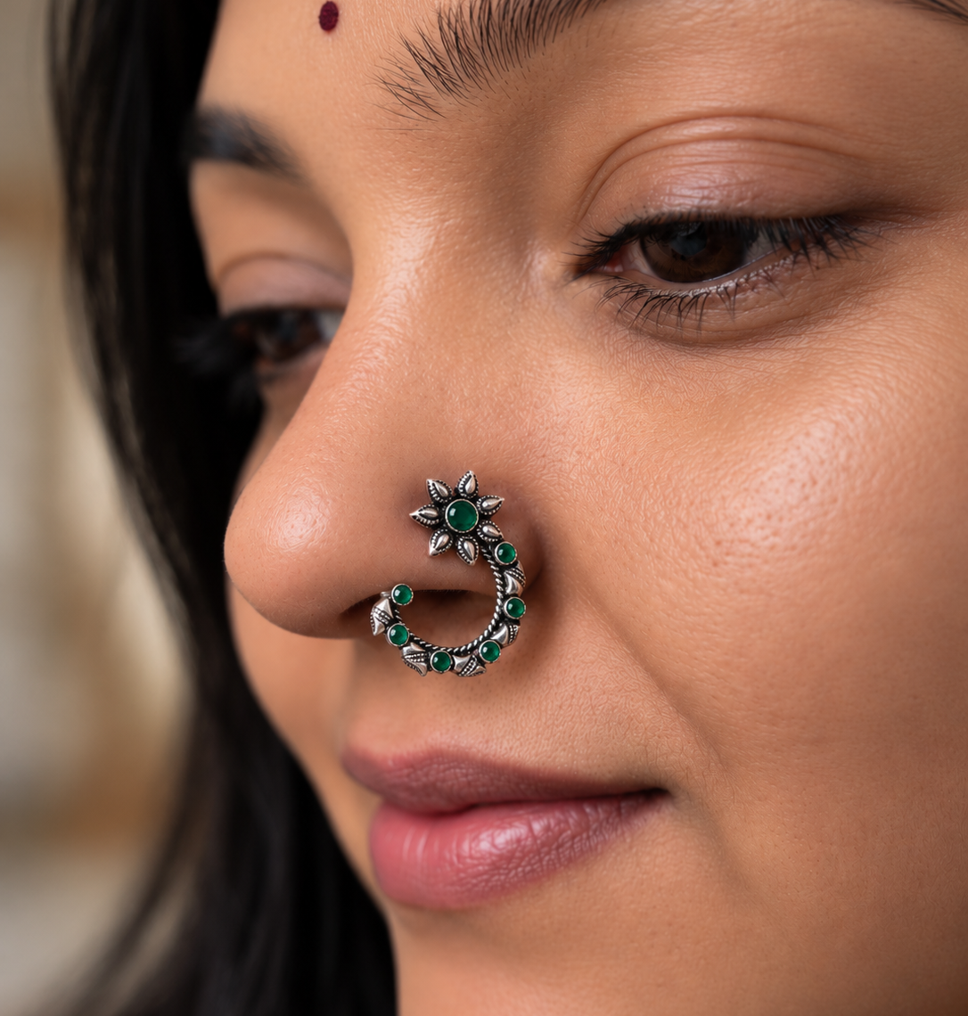 Flower Moon Nose Pin (Pierce)