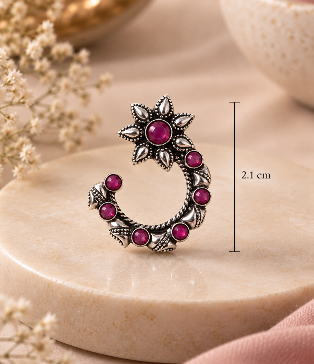 Flower Moon Nose Pin (Pierce)